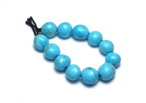 12 piezas BELLEZA DURMIENTE TURQUESA 5-6mm Cuentas Pepita Redondas Color NATURAL! - Imagen 1 de 2