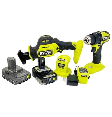Ryobi Combo Set P743 USB/PSBDD02 Compact Drill/PSBRS02 Reciprocating Saw - Image 1 of 4
