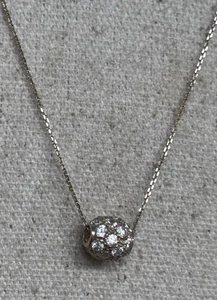 Beautiful JCM 10K Yellow Gold Round Moissanite Ball Pendant Necklace Chain 17" - Picture 1 of 21