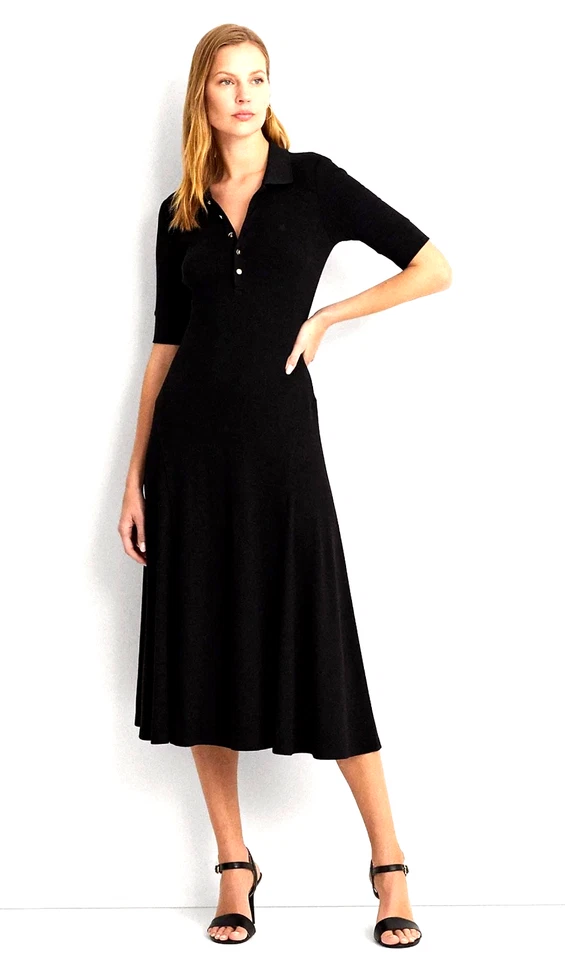 Vestido tejido negro para mujer Lauren Ralph Lauren talla M - Nuevo con etiquetas Foto 1 de 4