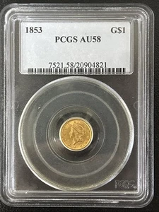 1853 AU58 Liberty Gold Dollar , PCGS - Picture 1 of 4
