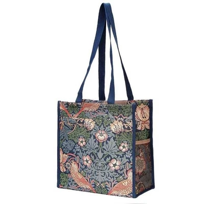 Strawberry Thief Shopper Bag Reusable Shoulder Tote William Morris Tapestry - Image 1 of 4