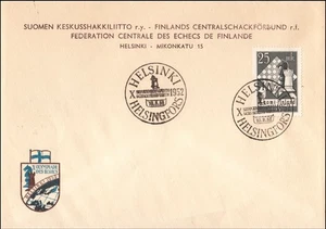 Chess Olympic X Olympiad Games Check Helsinki Finland FDC Cover 1952 - Picture 1 of 1