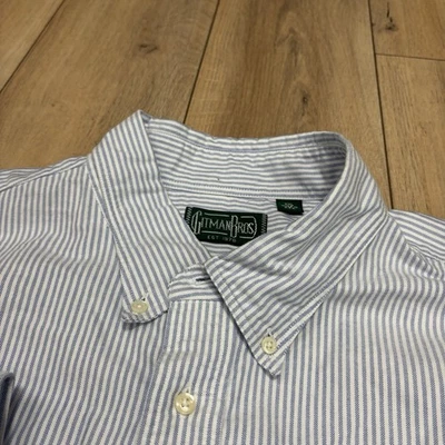 Gitman Bros Vintage Stripe Blue White Pin Shirt Blue Size XXL Made In USA - Image 1 of 4
