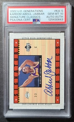 Upper Deck Generations Kareem Abdul-Jabbar 2002 automático certificado PSA/DNA gema como nuevo 10 Foto 1 de 4