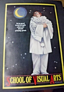 Vintage~1978/80 Original Poster~Paul Davis~School of Visual Arts~NYC~Harlekin - Bild 1 von 14