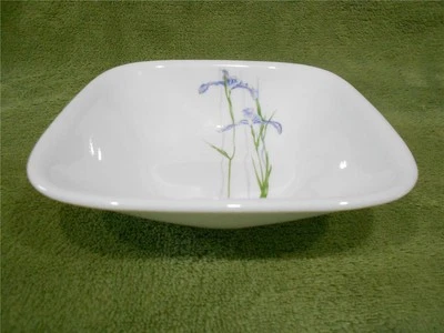 ❤️ CORELLE Cuadrado SOMBRA IRIS 10-oz POSTRE Salsa CUENCO *Púrpura Floral Interior Foto 1 de 4