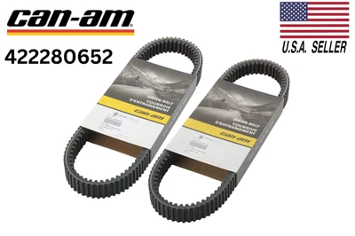 2 Pack Genuine Can-Am 422280652 OEM Clutch Drive Belts for Maverick X3 Turbo RR - Image 1 of 4