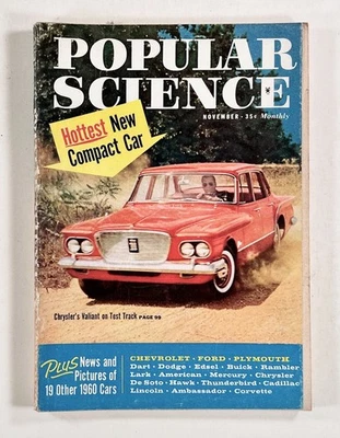 1959 Nov POPULAR SCIENCE Chrysler Valiant 1960 NEW CARS bootleggers OIL BURNERS - Image 1 of 4