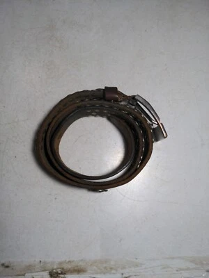 Diesel Hebilla de Latón Sólido Genuino Tachonado Cinturón de Cuero Marrón Talla 36" Foto 1 de 4