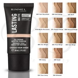 RIMMEL Lasting Matte Full Coverage Mattifying Lightweight Foundation 30ml *NEW* - Picture 1 of 77