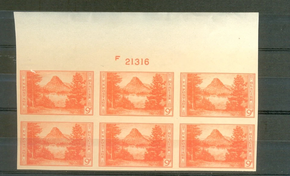 USA Scott 764 Farley 9c Parks plate number 21316 top F ngai - Image 1 of 1