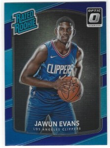 JAWUN EVANS 2017-18 DONRUSS OPTIC PURPLE PRIZM ROOKIE CLIPPERS K2