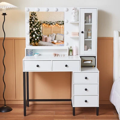 Vanity Set with 11 Led Lights Makeup Desk Mirror Dressing Dresser Table US Ship - Image 1 of 4