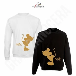 Coppia Felpe Minnie Topolino stampa oro king queen regalo - Foto 1 di 5