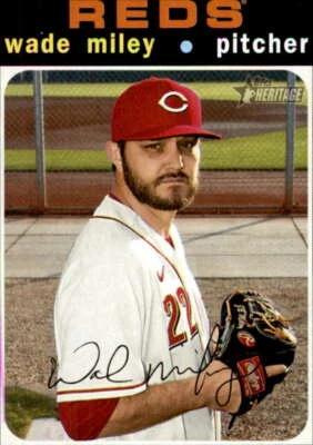 2020 Topps Heritage High Number #571 Wade Miley Cincinnati Reds - Image 1 of 2