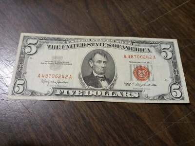 1963 $5 United States Note - A48706242A - Image 1 of 4