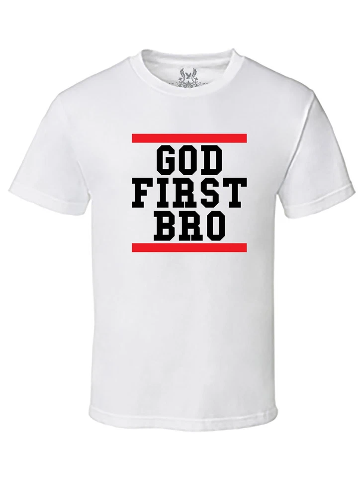 CAMISETA HIPSTER DIVERTIDA FE CRISTIANA JESÚS PRIMER HERMANO ESTAMPADA PARA HOMBRE NUEVA  Foto 1 de 1