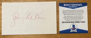 Johnny "Red" Kerr Signed Autographed 3x5 Index Card JSA Bulls Announcer - Picture 1 of 1
