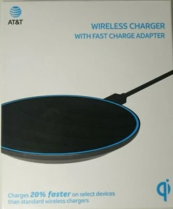 AT&T Wireless Charger Fast 10W QC3.0 Charging Pad for iPhone Samsung LG Pixel - Picture 1 of 6