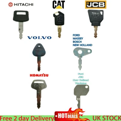 QNGENET 7 Plant Key Set Excavator Dumper For JCB Komatsu CAT Hitachi Lucas
