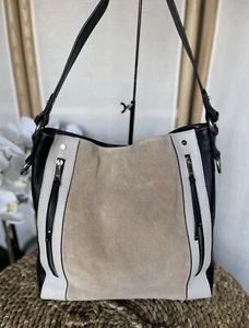 Borsa hobo media in pelle velluto e camoscio come nuova - Foto 1 di 14