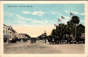 Cartolina litografica vintage Beach Street Casino Burgoyne Daytona Florida bordo bianco - Foto 1 di 2