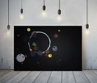 KADINSKY 9-FRAMED CANVAS ABSTRACT WALL ART PICTURE PAPER PRINT- BLACK YELLOW