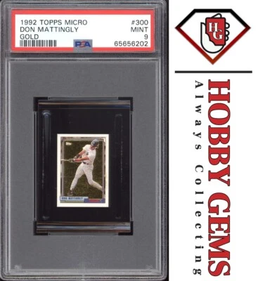 DON MATTINGLY PSA 9 1992 Topps Micro Gold #300 - Image 1 of 2