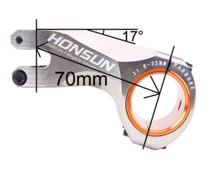 Bicycle Aluminum Short Stem 70mm -17° MTB XC AM Road Bike Handlebar Stem 160g - Picture 1 of 18