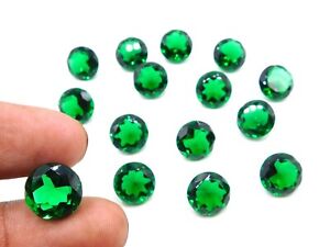Lab Created Emerald Round Cut Lot Loose Gemstone 12 MM For Jewelry Making P-2164