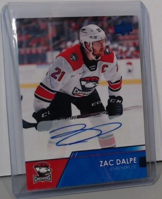 2021-22 UPPER DECK AHL ZAC DALPE  STAR ROOKIE AUTO #48 CHECKERS PD - Image 1 of 2