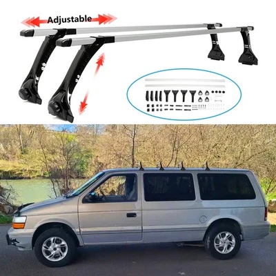 4 PIEZAS Barras transversales de techo para furgoneta Dodge Grand Caravan 63" barras transversales kayak de carga Foto 1 de 4