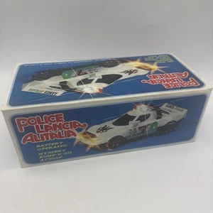 Police Lancia Alitalia Battery Operated Toy Car Action Figure Vint Collectible - Picture 1 of 19