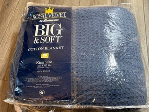 Manta grande y suave vintage Fieldcrest terciopelo real 100 % algodón king 108"x90" EE. UU. - Imagen 1 de 4