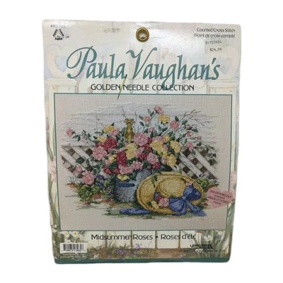 Paula Vaughans Golden Needle Collection #113965 Kit de Ponto Cruz Rosas de Verão - Imagem 1 de 4