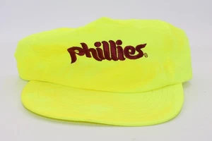 Vintage Philadelphia Phillies Hat Cap Snapback MLB Annco Neon Yellow Nylon - Picture 1 of 7
