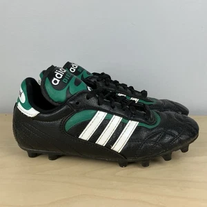 Vintage Adidas Kinder Größe 4,5 Diego Liga 1AB schwarz & grün Leder Fußballschuhe  - Bild 1 von 11