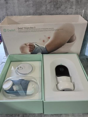 Owlet Dream Duo 2 Smart Baby Monitor Dream Sock plus Cam 2 HD - Bedtime Blue - Image 1 of 4