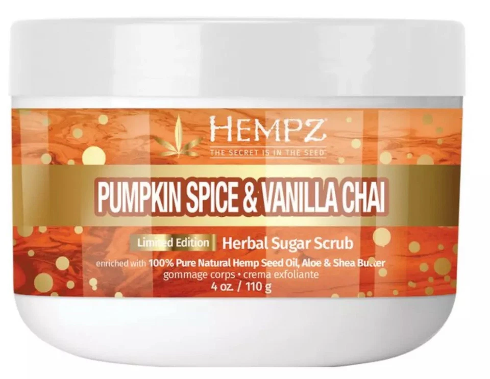 Hempz Pumpkin Spice & Vanilla Chai Herbal Sugar Scrub 4 oz *Limited Edition * - Image 1 of 1
