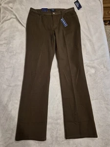 NWT Chaps Ralph Lauren Women's 10 Dress Pants Brown Stretch 32L - Picture 1 of 12