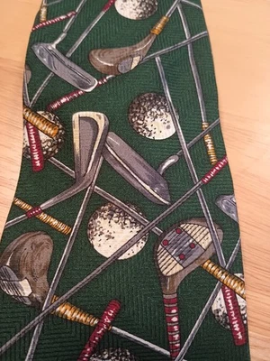 Windsor Classic Designer 100% Silk Golf Club Business Neck Tie Green - Image 1 of 4