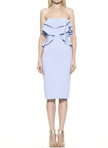 NEU Alexia Admor hellblau trägerlos KASKADEN RÜSCHEN Minikleid 8 $ 115 - Bild 1 von 2