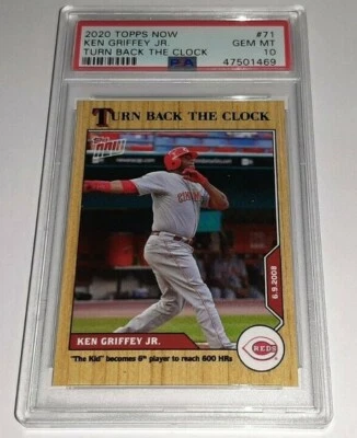 2020 Topps Now #71 Ken Griffey Jr Turn Back Clock Card 600 HR Graded PSA 10 Mint - Image 1 of 2