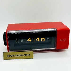 VINTAGE Sankyo MODEL 612Z Red Flip Clock Age Showa retro Working properly - Picture 1 of 8