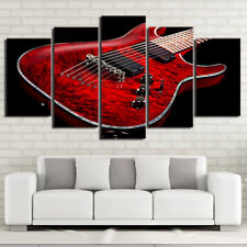 Red Electric Guitar Musical Instrument 5 Panel Canvas Print Wall Art Home Decor