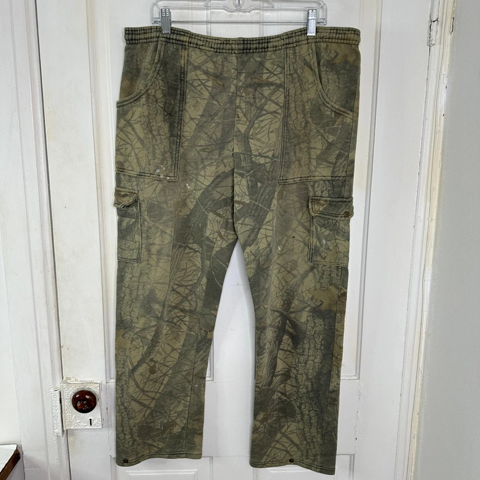 Pantalones deportivos de carga Jerzees de colección para hombre grandes camuflados maderas duras EE. UU. 90 Y2K Foto 1 de 4