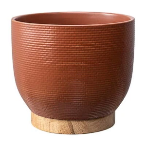 Better Homes & Gardens 10 inch Red Woven Ceramic Planter Pot - Picture 1 of 8