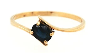 Sapphire & 9ct Yellow Gold Solitaire Ring Fine Wedding Engagement Jewellery - Picture 1 of 12