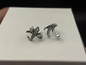 New Genuine Pandora Game Of Thrones Curved Dragon Stud CZ Earrings 292970c01 - Picture 1 of 8
